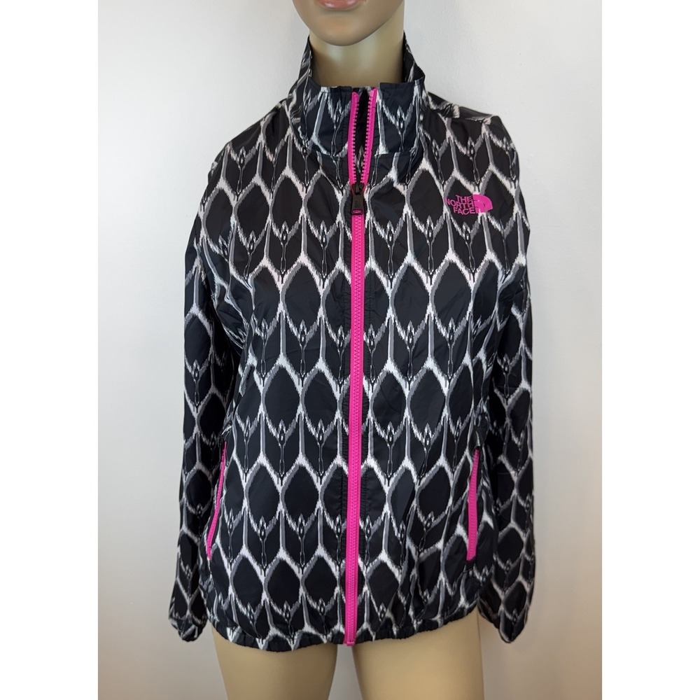 The North Face Windbreaker Jacket Sz Small Full Zip Lightweight Python Graphic